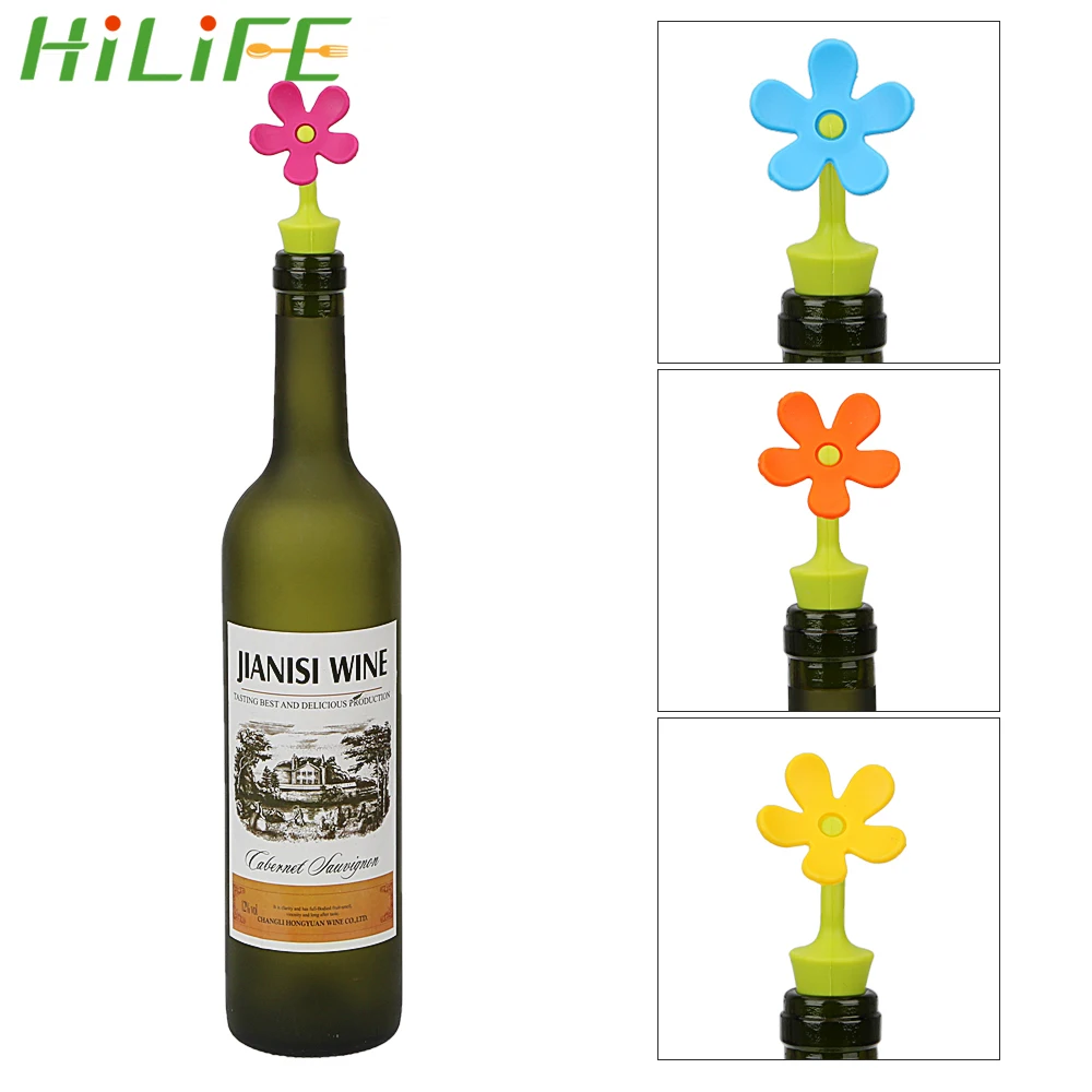 

HILIFE For Wine Champagne Beverage Wine Stopper 1 piece Sunflower Shape Silicone Wine Bottle Stopper Bar Tools Barware