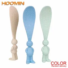 HOOMIN 1 шт. Пшеничная солома пластиковая ложка для риса вертикальная подставка посуда вырезанная форма мультяшного кролика рисовая ложка случайные цвета