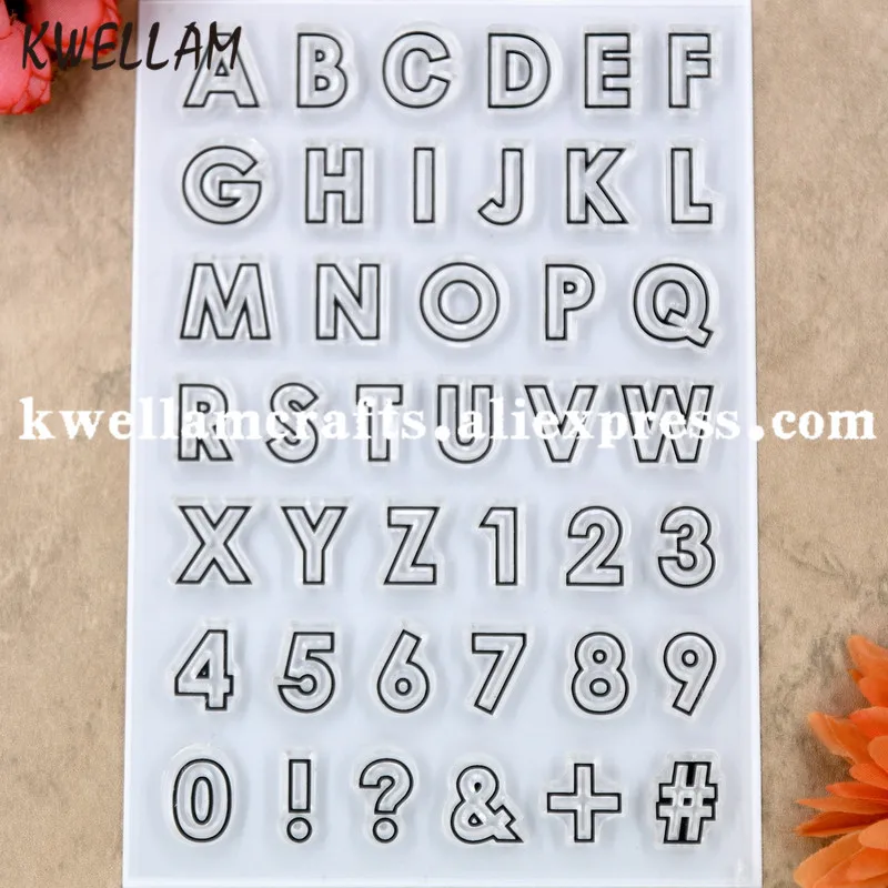 

ALPHABET Letters ABC Numbers Scrapbook DIY photo cards rubber stamp clear stamp transparent stamp 11x15.5cm KW8111604