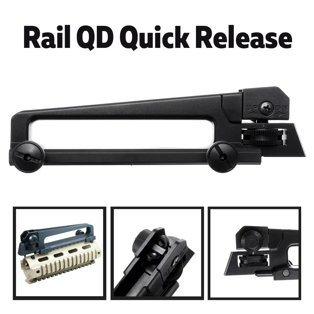 

Universal Adjustable Rail Flattop QD Release Rail Mount Holder Flat-top Quick Detachable Quick Release Carry Handle w/ Rear