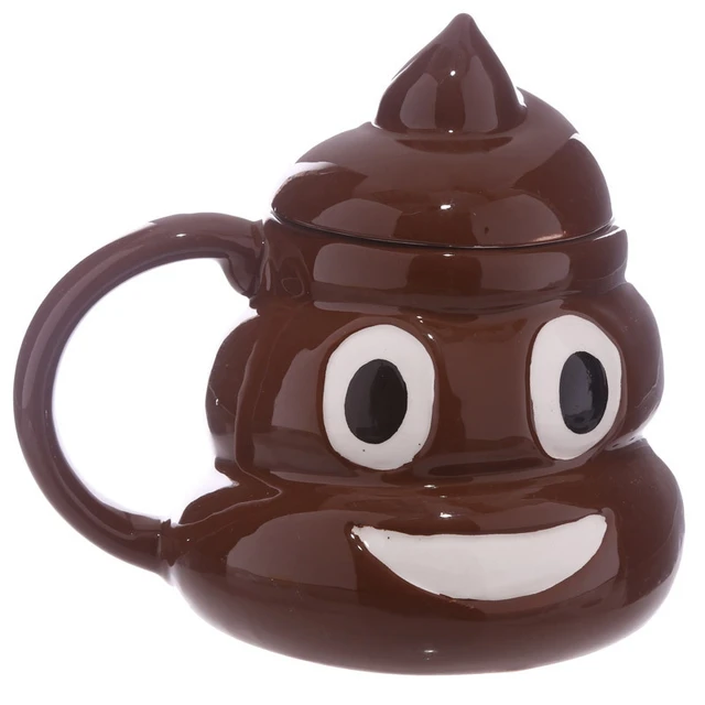 $US $9.55 Funny Poop Ceramic Mug Cartoon Smile Coffee Milk Mug Porcelain Water Cup With Handgrip Lid Tea Cup 