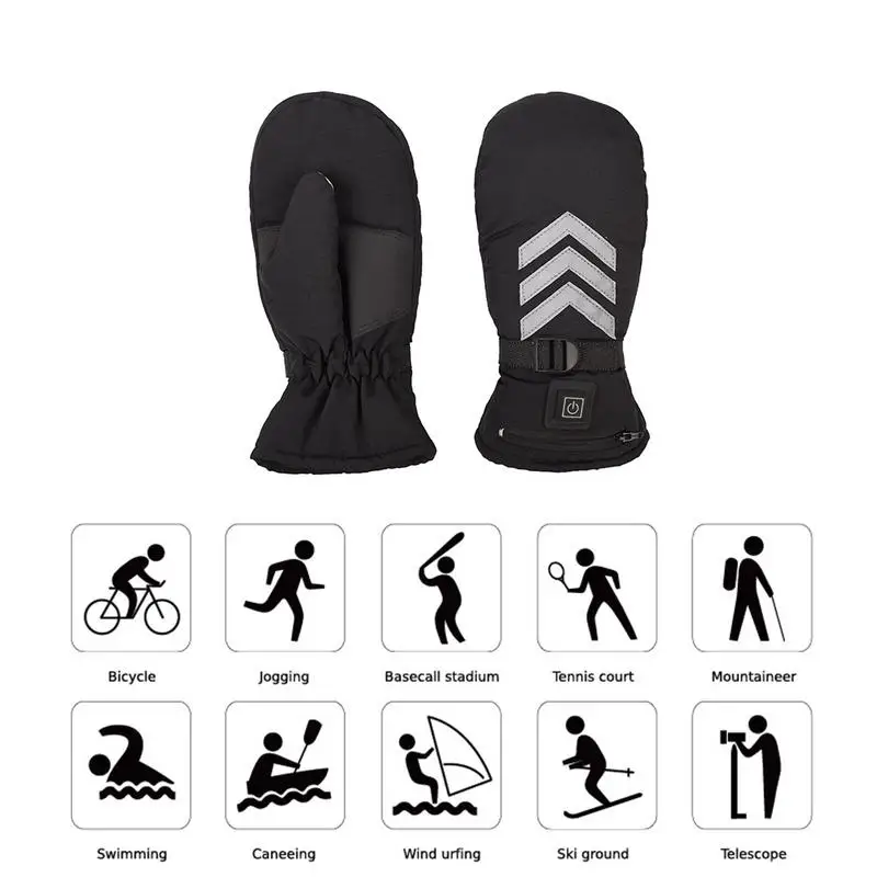 

Adjustable Temperature Waterproof Heated Gloves Battery Powered For Outdoor Winter Warmer Touch Screen Heating Gloves Drop Ship