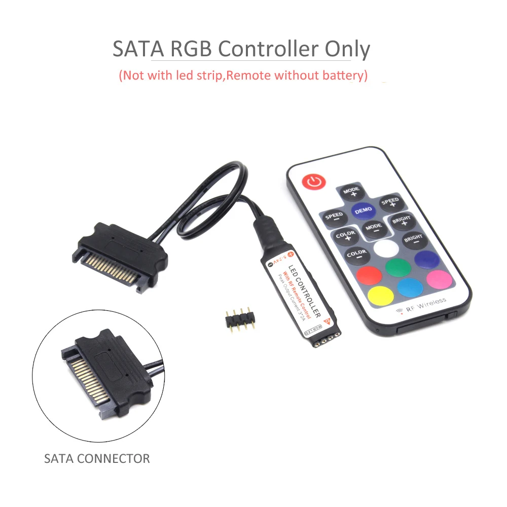 Мини контроллер RF17 на 12 В постоянного тока SATA RGB беспроводной большой 4 контактный