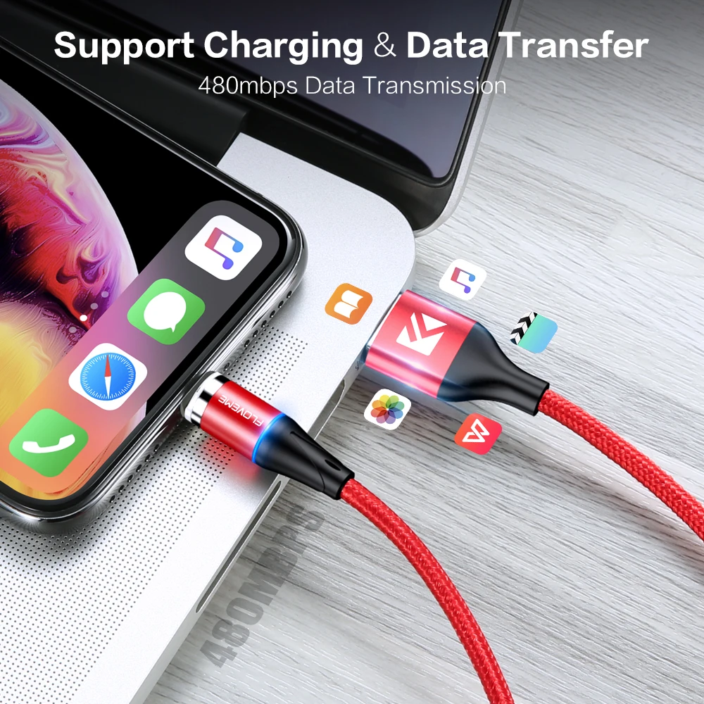 Магнитный кабель FLOVEME 3A Micro USB Type C для iPhone XS 1 м магнитный быстрой зарядки Samsung Xiaomi