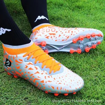 

Factory Direct Wholesale Help Leg Warmers Football Shoes nan nv Spike Ag Mid-Tier Wear-Resistant Non-Slip Shoes Game Shoes