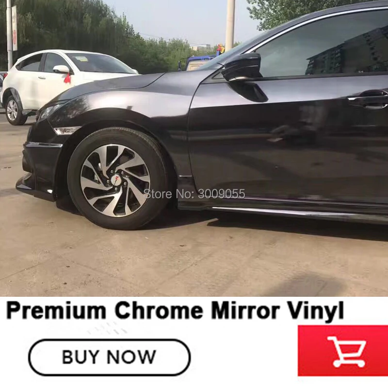 

High-end Black Car Chrome Mirror Vinyl Wrap Film Sticker Electro Coating Car Body Wrapping Automobiles Non fading Non degumming