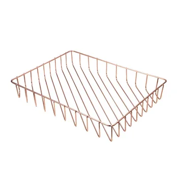 

Storage Basket Rose Gold Fruit Basket Iron A4 Basket Elegant Luxury Desk Storage Organizer Decorative Basket
