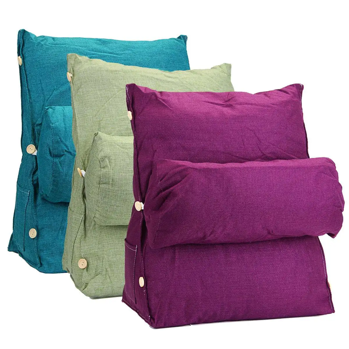 قابل للتعديل الكتان لينة عودة إسفين وسادة مقعد حماية عنق الرحم وسادة المنزل كنبة مكتب السرير وسادة كرسي بقية الرقبة دعم