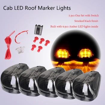 

9pc LED Cab Roof Running Marker Lights Dome Lamp w/ Switch For 1999-2016 Ford E150 E250- E450 F250-F750 Super Duty Pickup Truck