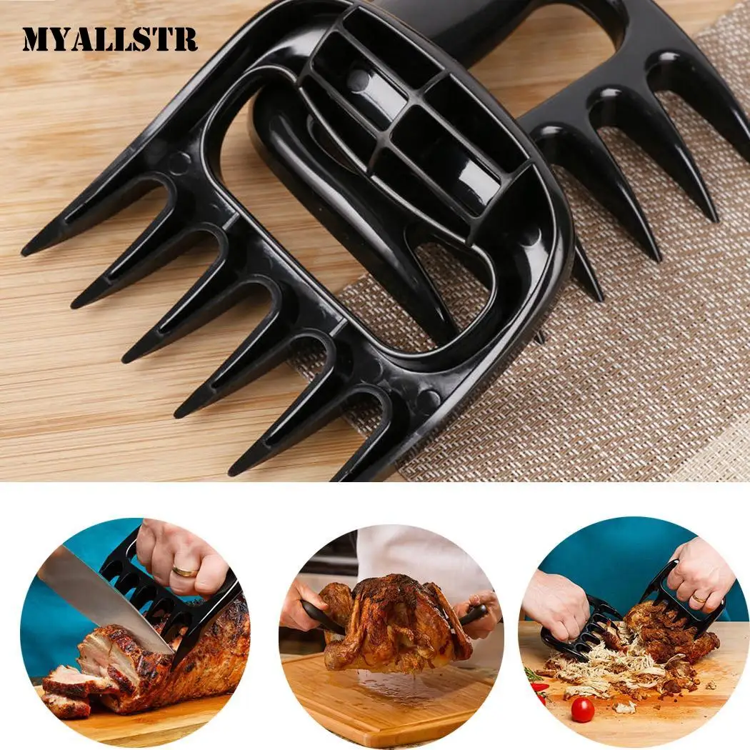 Bear Unisex BBQ Tools Fork Meat Black Shredder Paws Pork 2Pcs 1 Handler