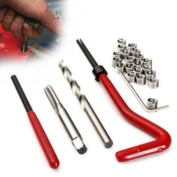

15Pcs/25Pcs Helicoil-Restoring Thread Repair Wire Insert Kit Set With Hard Case M8 M10 M12 M14 for Engine Repair Damaged Threads