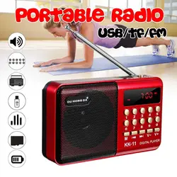 Портативное минирадио Ручной цифровой FM USB TF MP3 плеер перезаряжаемая колонка