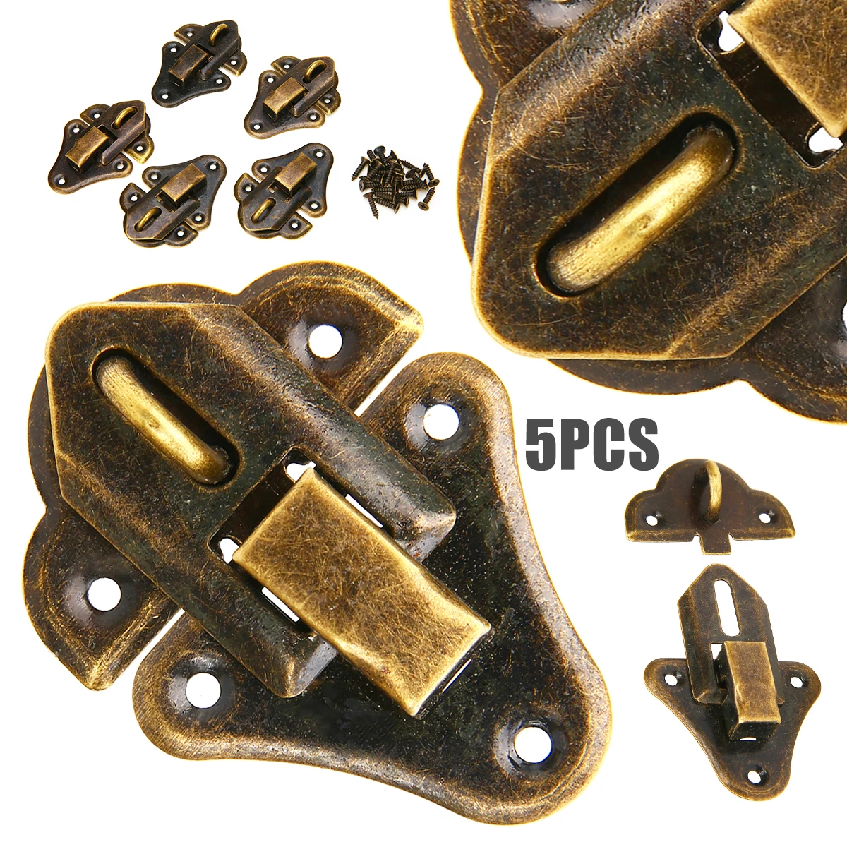 Mayitr 5pcs Bronze Tone Case Latch Hasp Sets Jewelry Gift Wooden Box For Home Furniture Buckle Clasp Lock Mayitr 5pcs Bronze Tone Case Latch Hasp Sets Jewelry Gift Wooden Box For Home Furniture Buckle Clasp Lock