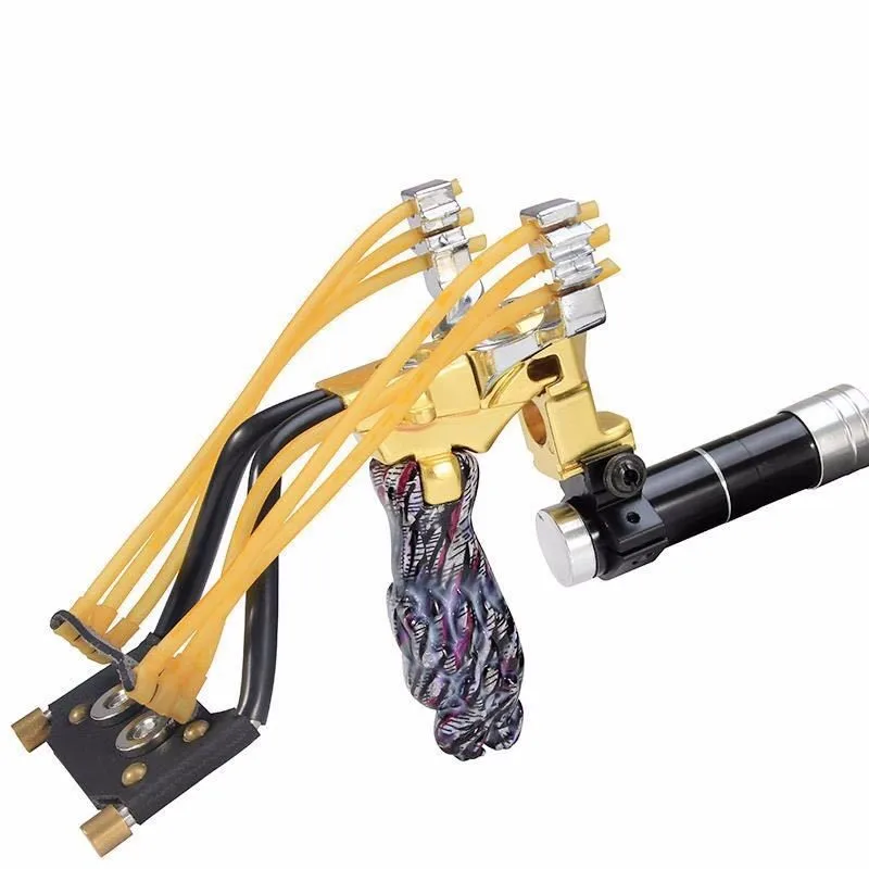 

LIEMA Stone Launcher Slingshot With Flashlight Easy Precise Aiming Bow Reusable Crossbow Hunting Supplies Outdoor Sport