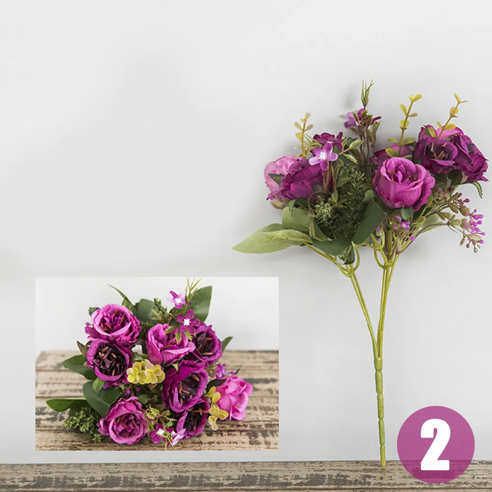 Artificial Rose Simulation Rose Silk Flowers Home Decor Balcony Fashion European Fake Rose 1 Bunch Artificial Rose Simulation Rose Silk Flowers Home Decor Balcony Fashion European Fake Rose 1 Bunch