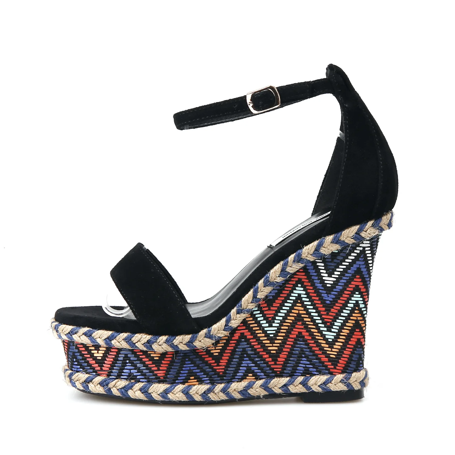 

Moraima snc 2019 summer newest wedge with fashion waterproof platform buckle sandals famous ethnic style large size women's shoe