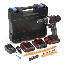 36 V 6500 mAh Cordless Trapano Elettrico Doppio-Velocità Cacciavite Trapani Kit W/1/2/ 3 Pcs Li-Ion Batteria Con La Luce del LED