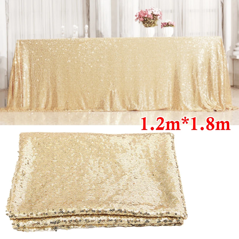 

1.2*1.8M Gold Color Sequin Curtain Wedding Photo Backdrop Table Cloth Unique