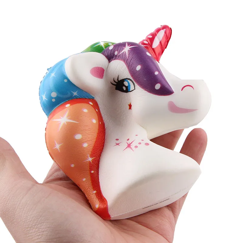 NEW 11CM Jumbo Unicorn Squishy Doll Unicorn Horse Head squishy Slow Rising Stress Reliever Anti stress 5