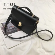 TTOU, модная простая сумка на плечо из искусственной кожи, сумки-мессенджеры с клапаном, женская сумка, вечерняя посылка, сумки, Bolsos Mujer