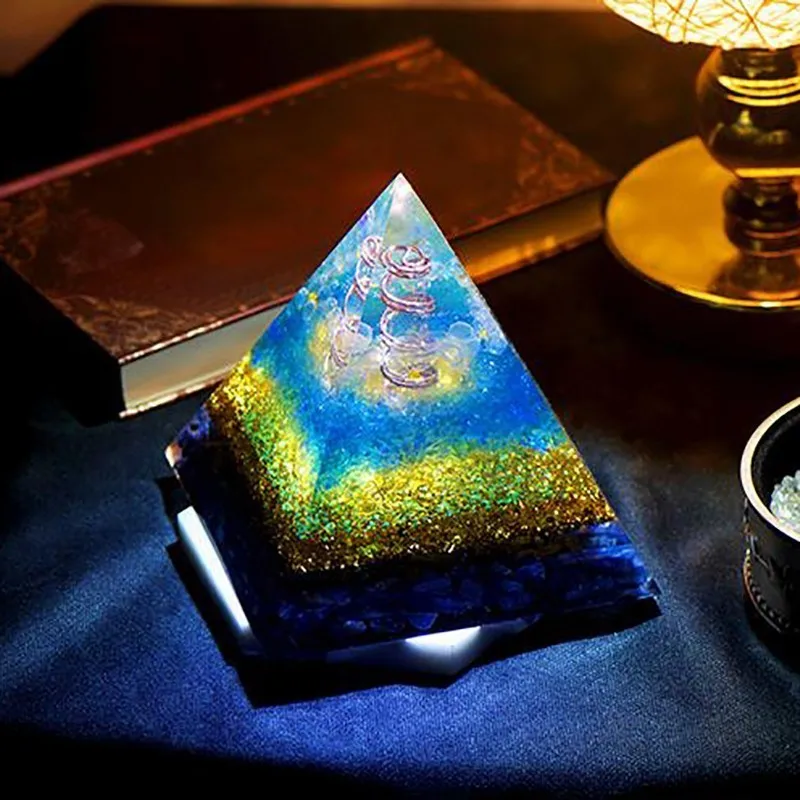 Прозрачная Пирамида AURA Orgonite меняющая магнитное поле жизни камень рейки