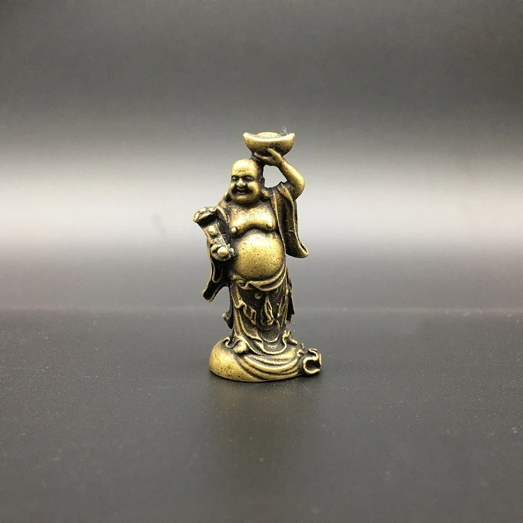 

Collectable Chinese Brass Carved Maitreya Buddha Exquisite Small Statues