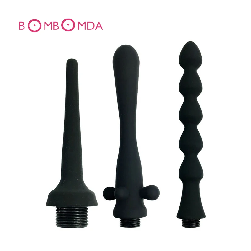 Silicone Anal Cleaning Nozzle Shower Head Enema Syringe Part Sex Toys Douche Butt Plug Products |