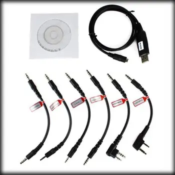

100pcs 6 in 1 USB Programming Cable for BaoFeng HYT Motorolar Yaesu Quansheng UV-5R/B5 TG-UV2 TK-3207
