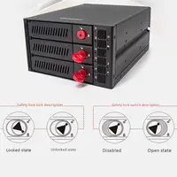 נתונים דיסק קשיח Oimaster 3 מארז דיסק קשיח מפרץ Rack אחסון נתונים עבור 2.5 אינץ / 3.5 אינץ 