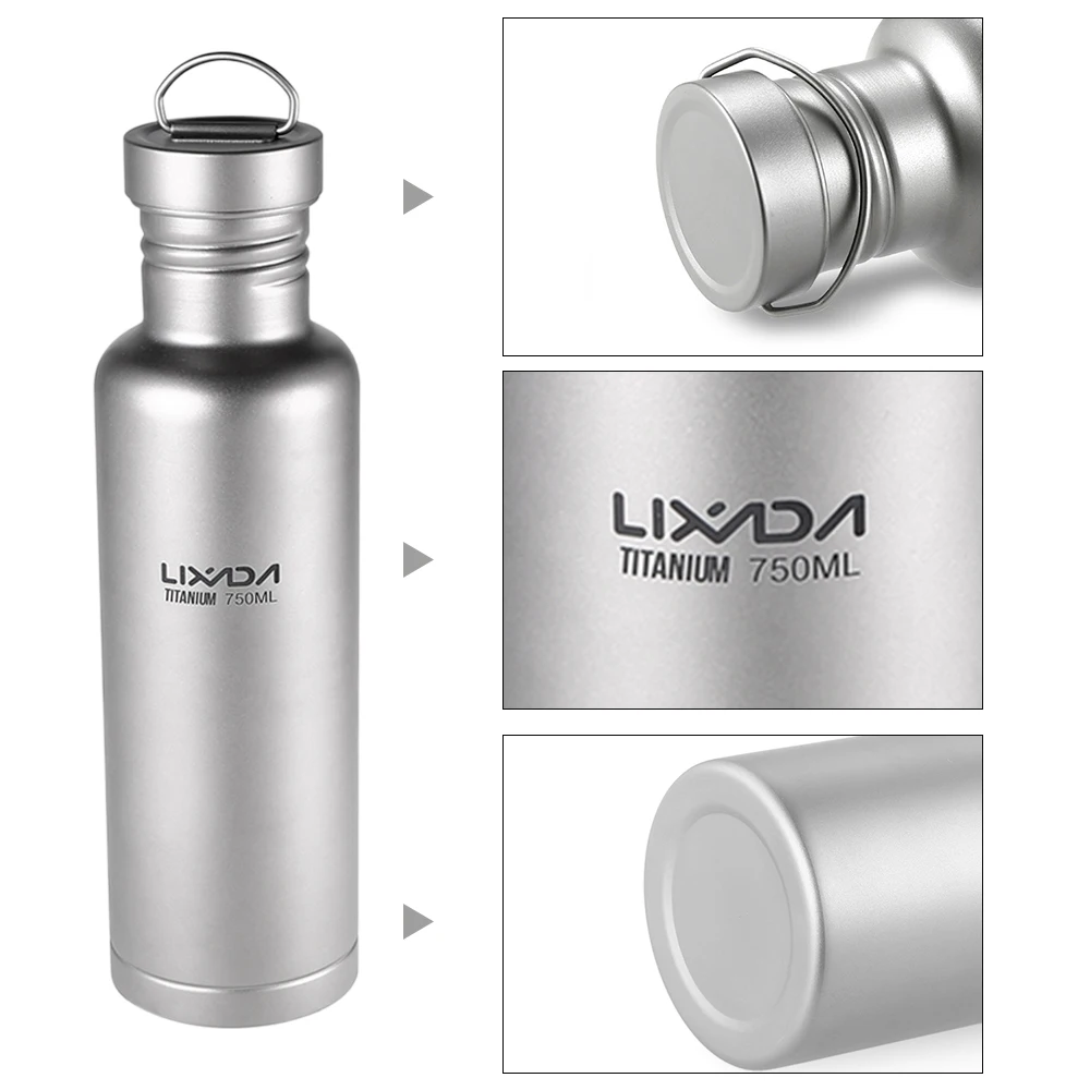 Lixada 500 ml/750 ml de botella de agua con Extra de tapa de plástico ultraligero al aire libre vajilla para acampar senderismo ciclismo