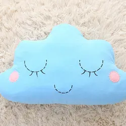50 см милый мультфильм Kawaii облако смайлик розовый синий лицо мягкая плюшевая подушка бросок Главная украшение комнаты подарок для девочек