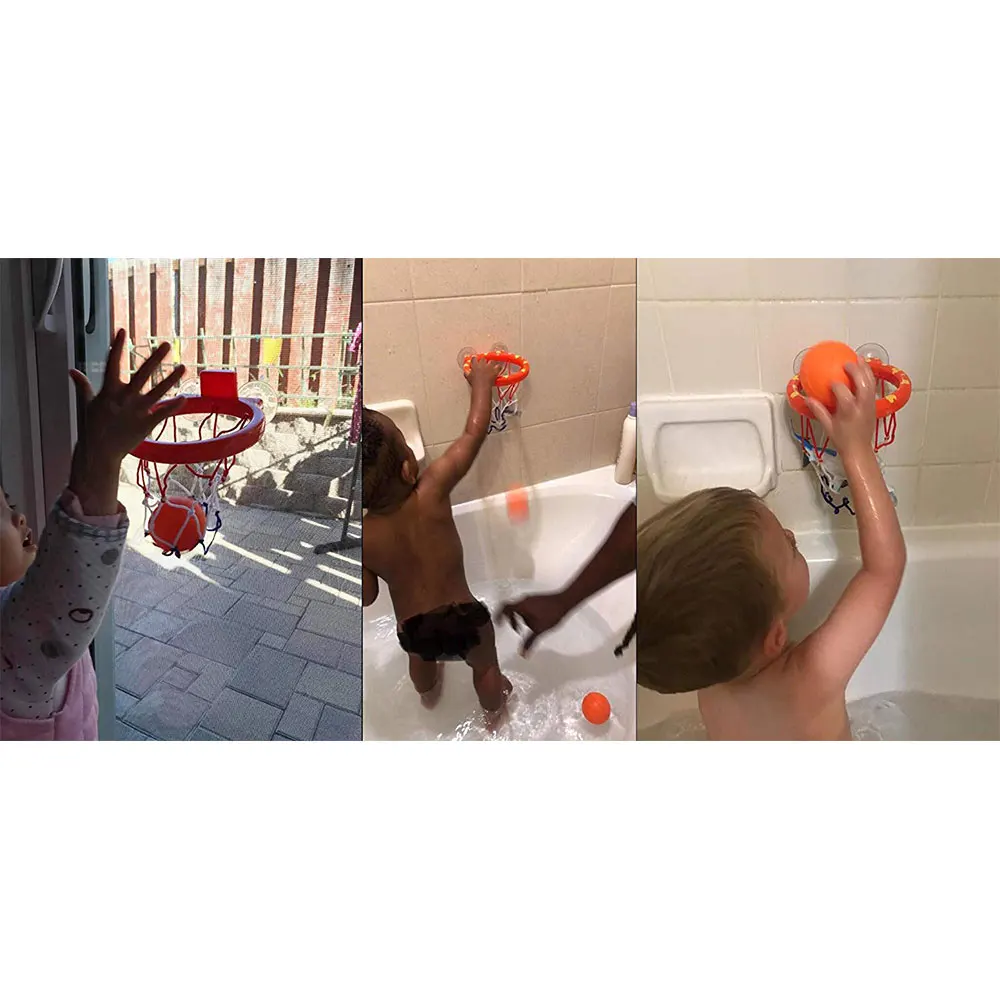 Оранжевый пластиковый баскетбольный обруч для малышей, баскетбольный костюм, игрушка для ванны, интересные развлечения, игра в воду, красивая игрушка для ванны, забавная игрушка