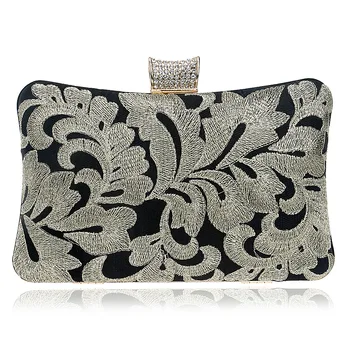 

Vintage Style Embroidery Women Evening Bags Phone Pocket Money Purse Fashion Chain Shoulder Day Clutches Bag YM1026