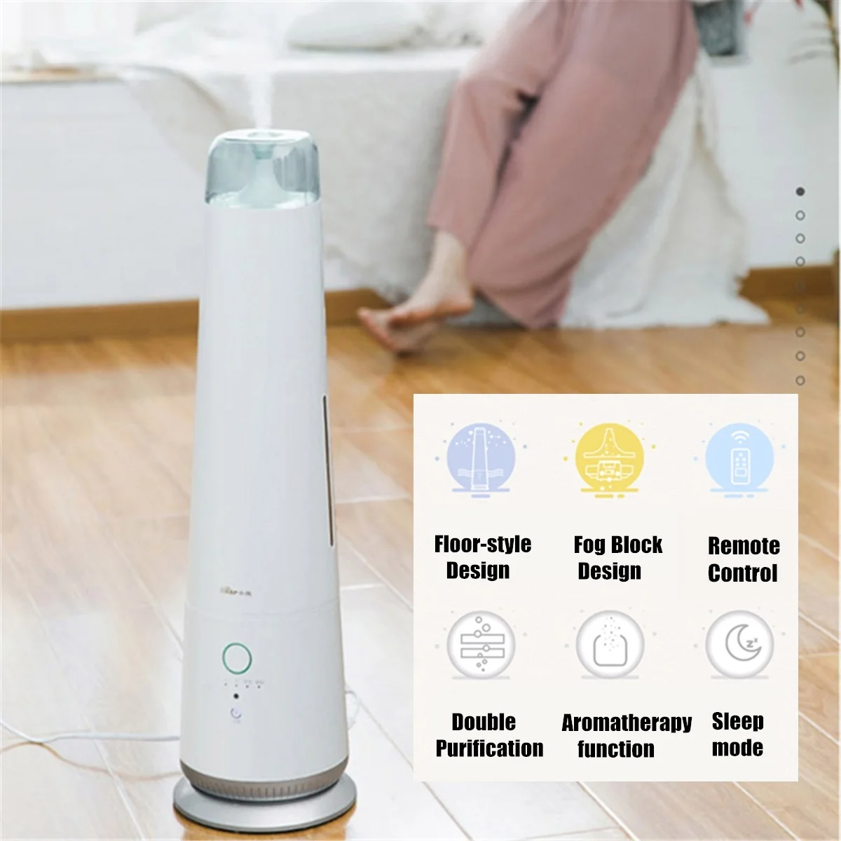

Ultrasonic Aromatherapy Air Humidifier Essential Oil Diffuser Double Purification Low Noise Air Humidifier for Home Office 4.5L