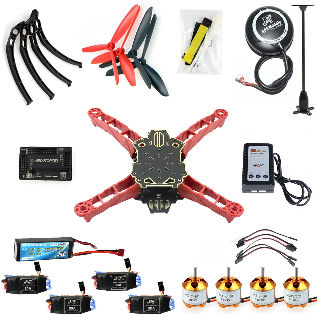 

RC Drone Quadrocopter 4-axle Aircraft Kit Q330 Across Frame 6M GPS APM 2.8 Flight Control NoTransmitter F11797-G