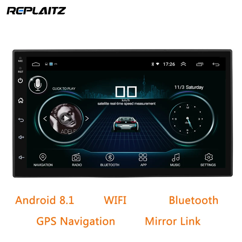 

2 Din Car Radio Android 8.1 Universal GPS Navigation Car Multimedia Bluetooth Touchscreen Wifi Car Audio Stereo FM MP5 Player
