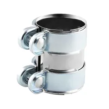 

Silver 2'' Turbo Exhaust Downpipe Stainless Steel Muffler Pipe Band Flanges Clamp+Bolts