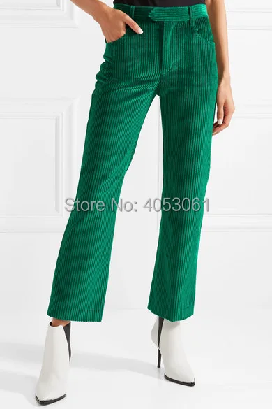 Algodón Pantalones Verde Cálido Casual amarillo las Pana damas Amarillo borgoña Nuevo borgoña 2019 Mujeres verde Largos De Pantalones qnIg0
