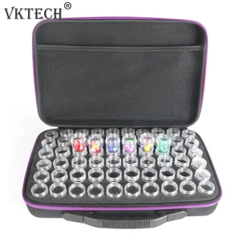 

60 Bottles Diamond Painting Box Container Cross-Stitch Tool Storage Box Handbag Diamond Painting Cross-Stitch Embroidery Tool