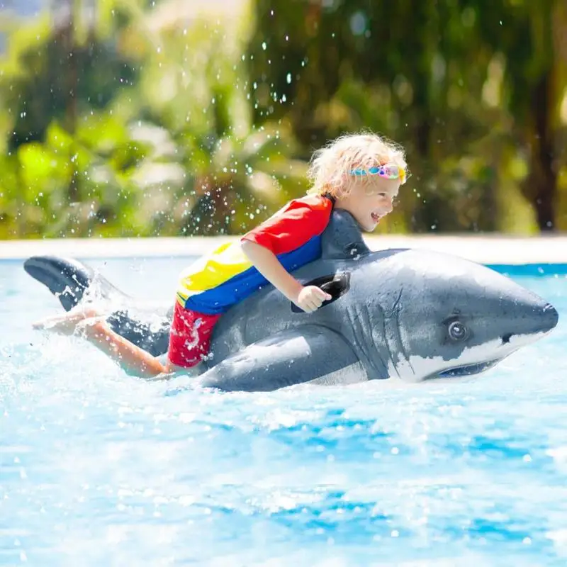 

Summer Toys for Children Shark Shape Inflatable Floating Pool Rafts Riding Mount Baby Ride-ons Water Toy bouee gonflable piscine