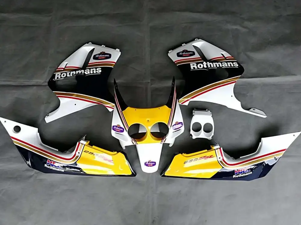 

CBR250RR MC19 Bodywork Fairing Kit Cowling Cover Side Panel Mudguard Rothmans Style for Honda CBR 250RR CBR250 RR MC19 1988-1989