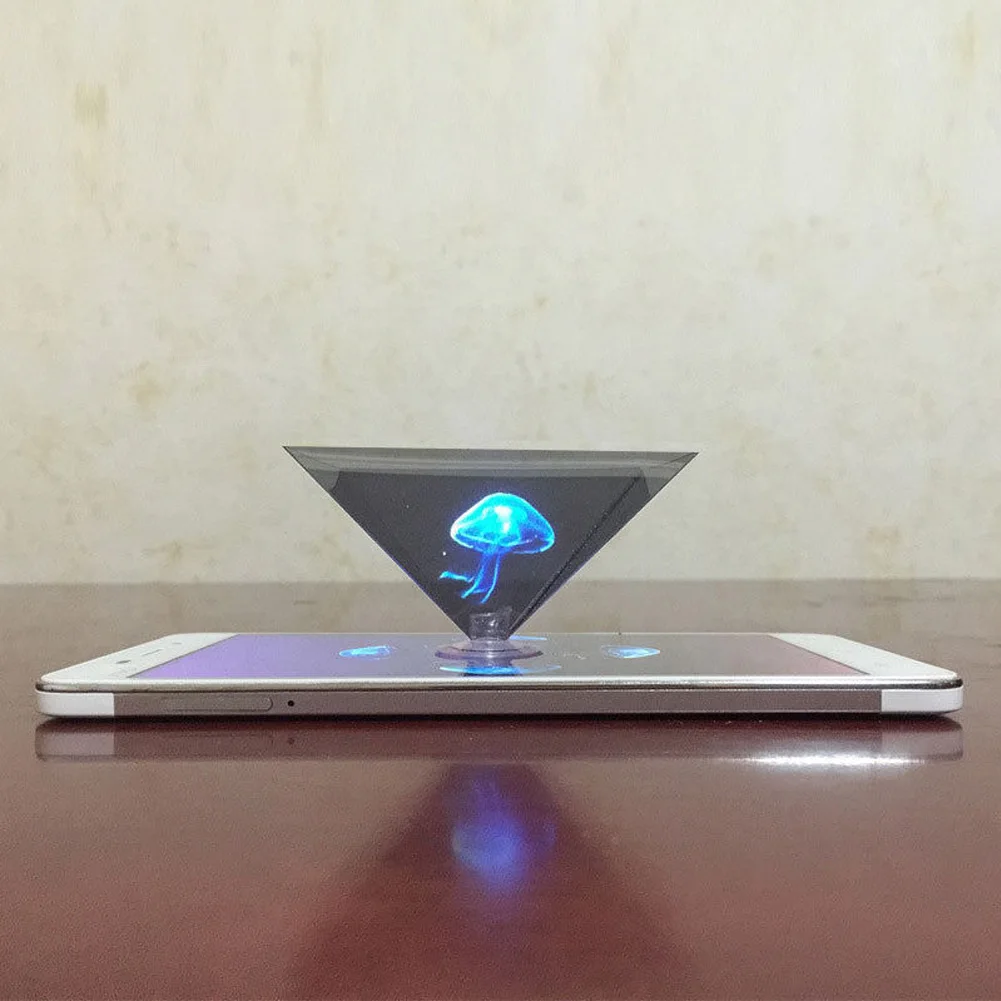 360 Degree Projector Miniature 3D Video Display Projector Hologram Flat-folding Video Universal for Smart Phone