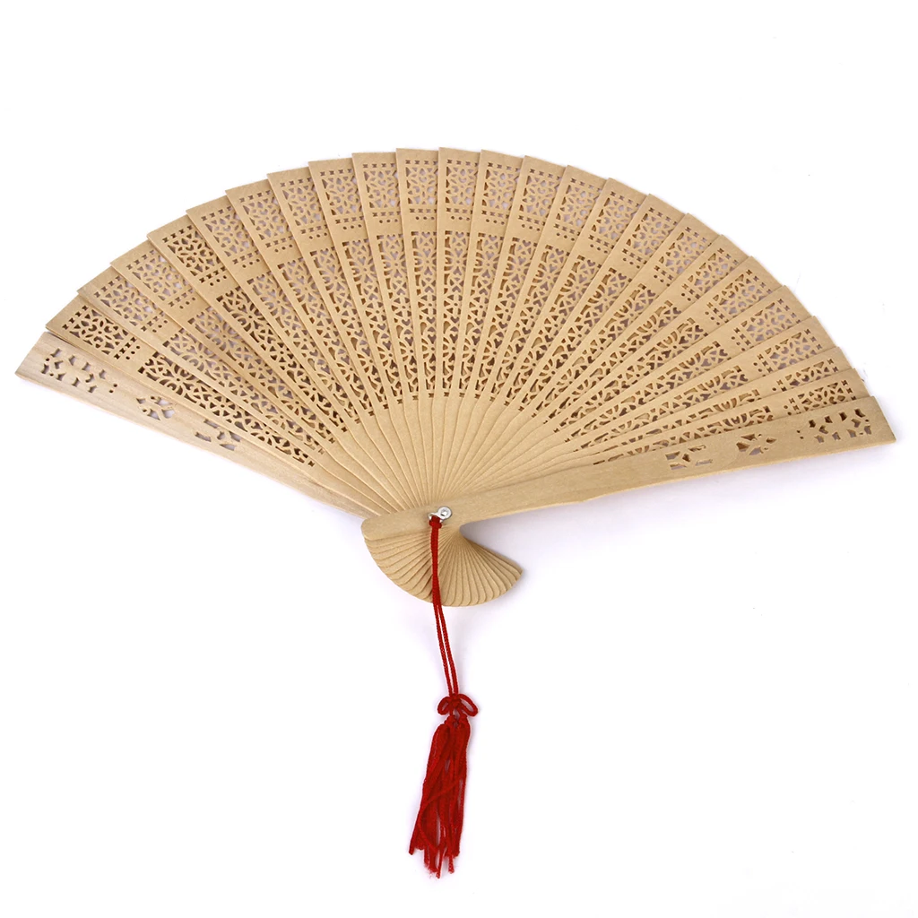 

Chinese Japanese Sandalwood Foldable Hand Fan Wooden for Summer Occasions Outdoor Weddings Garden Parties Supplies