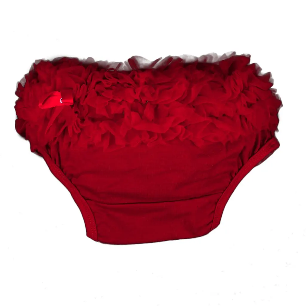 

Baby Girl Ruffle Panties Bloomers Diaper Cover S (Red)