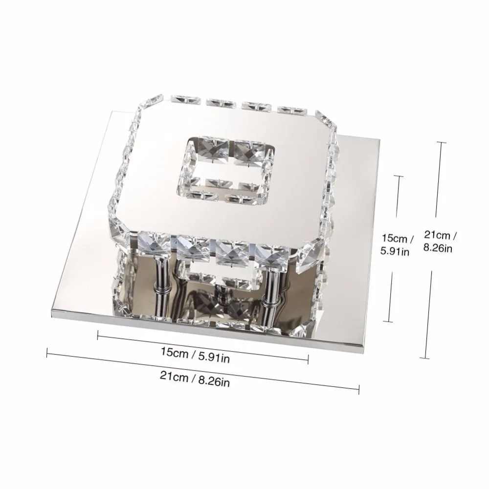Хрустальный потолочный светильник 12 Вт Светодиодный светильник для коридора, балкона, современный светильник для столовой, светильник, теплый белый/белый светильник, 85-265 в