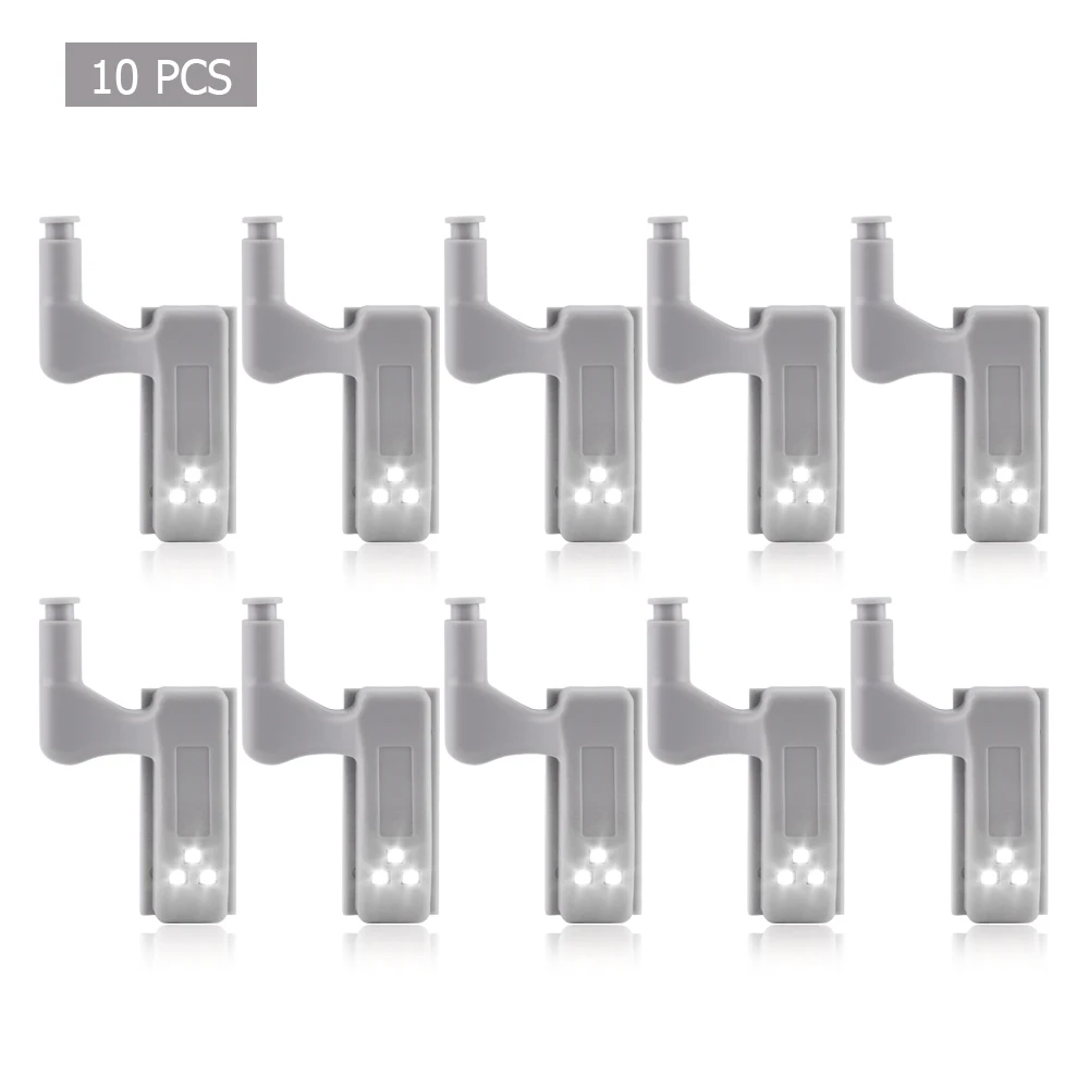 

10pcs LED Cabinet Hinge Led Sensor Light Armario Wardrobe Lamp Night Light Cupboard Door Bulb Kitchen Lighting 0.3W Lampada Led