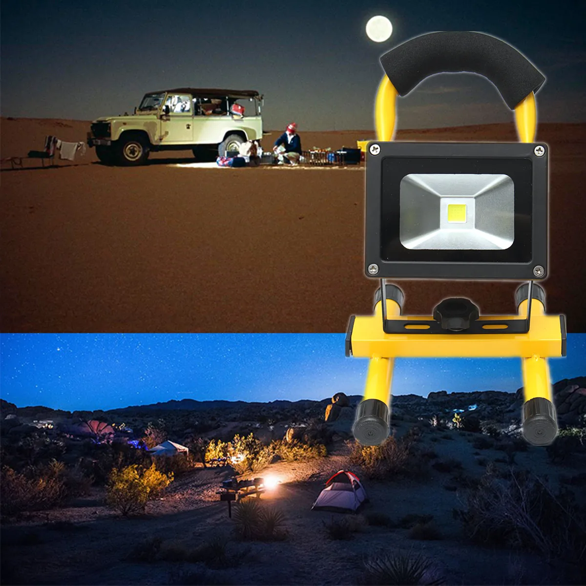 

Waterproof Rechargeable 10W LED Floodlight Light Camping Lamp Outdoor Indoor Working US/EU Plug White Portable Gardens Workplace