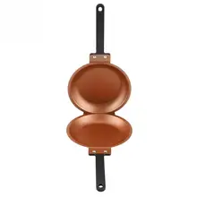 Двойная сторона сковорода с антипригарным покрытием Жареный яичный блин производитель бытовой кухонная посуда