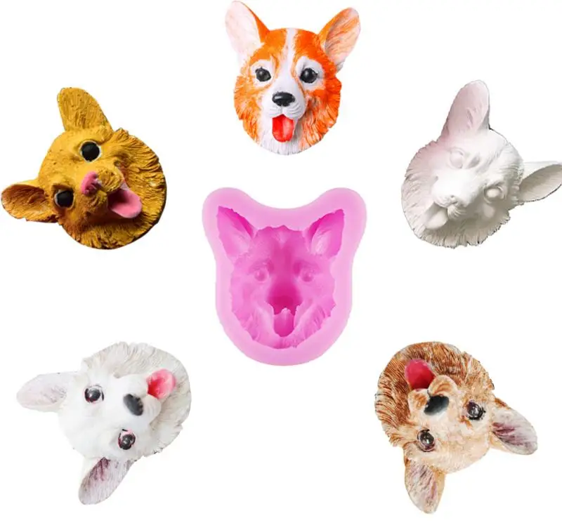 

Silicone Mold Cute Cartoon Animals Dog Molds Handicraft Ornament Aroma Stone Candle Molds Soap Making Moulds