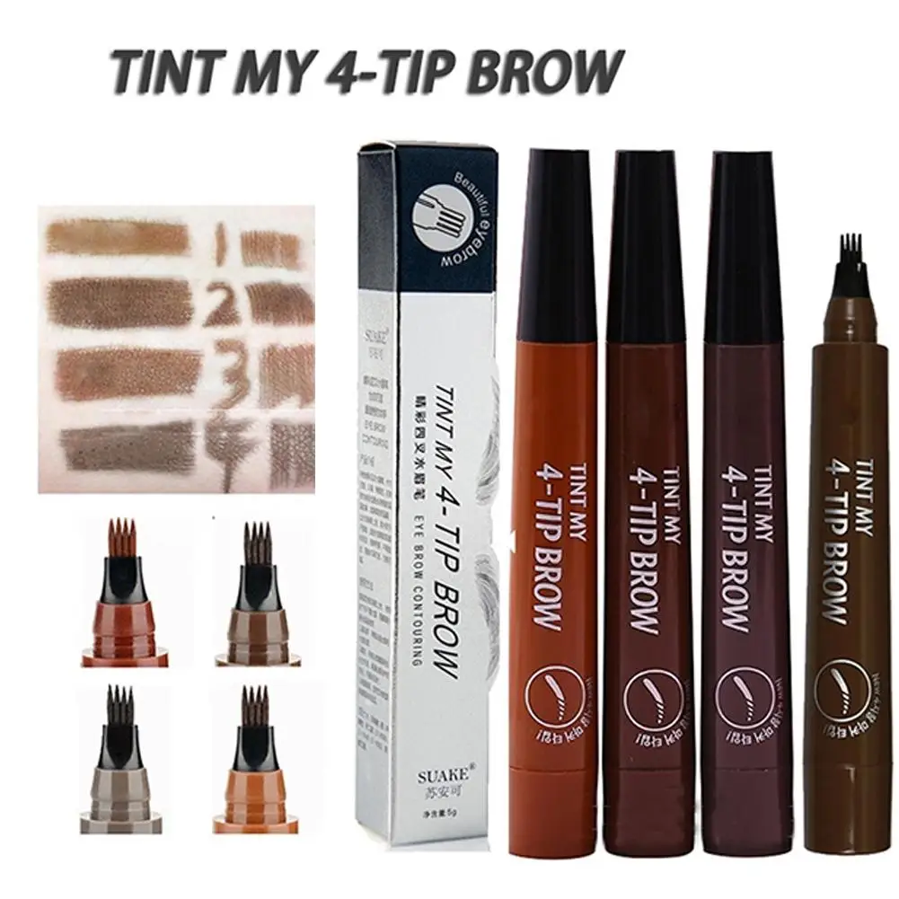 

XY Fancy 4 Head Fork Tip Eyebrow Tattoo Pen Liquid Brow Enhancer Dye Tint Pencil